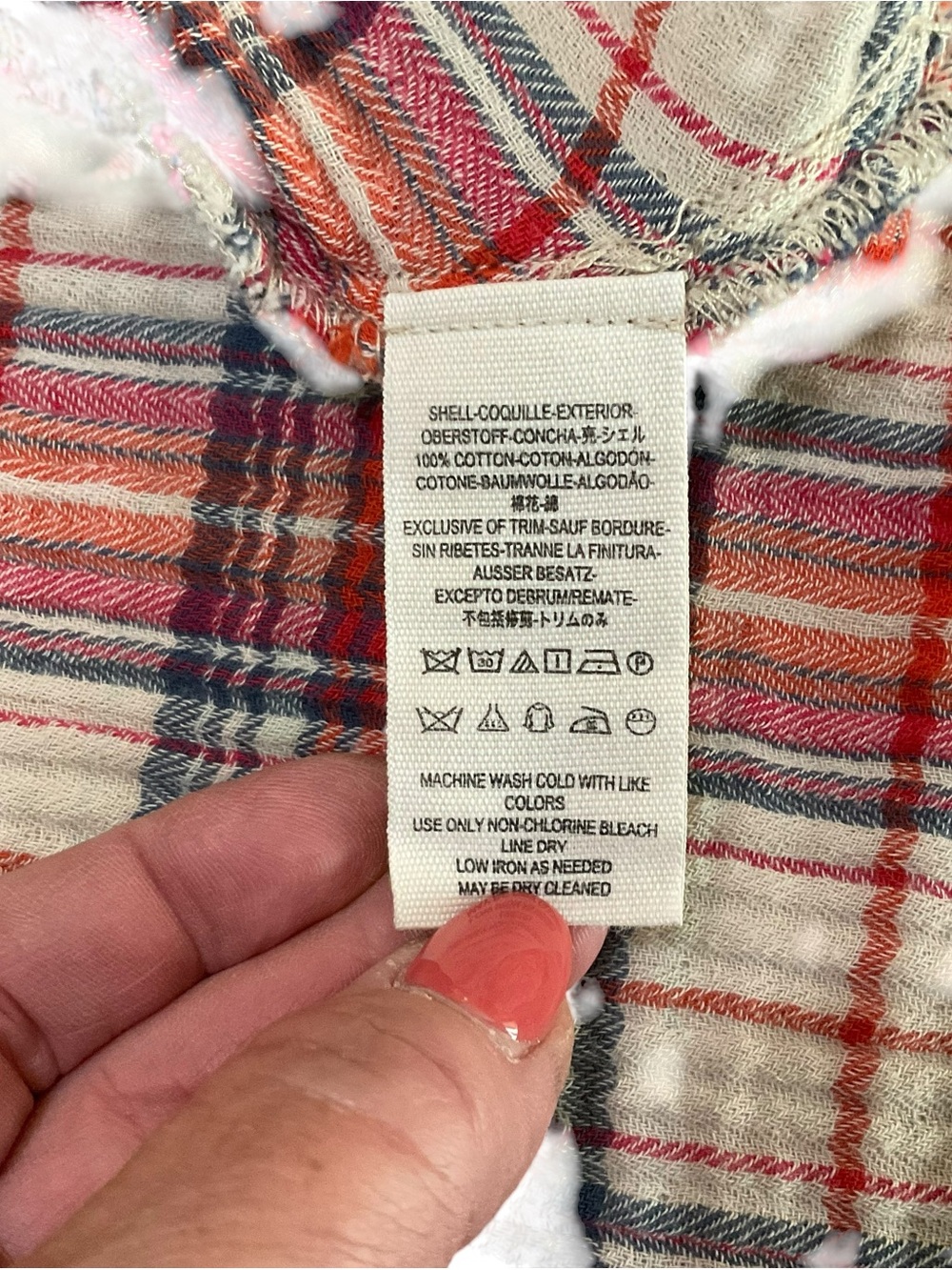 Free People Plaid Button Front Shirt M Frayed Hem Oversized Cotton Flannel Shack - Picture 4 of 7